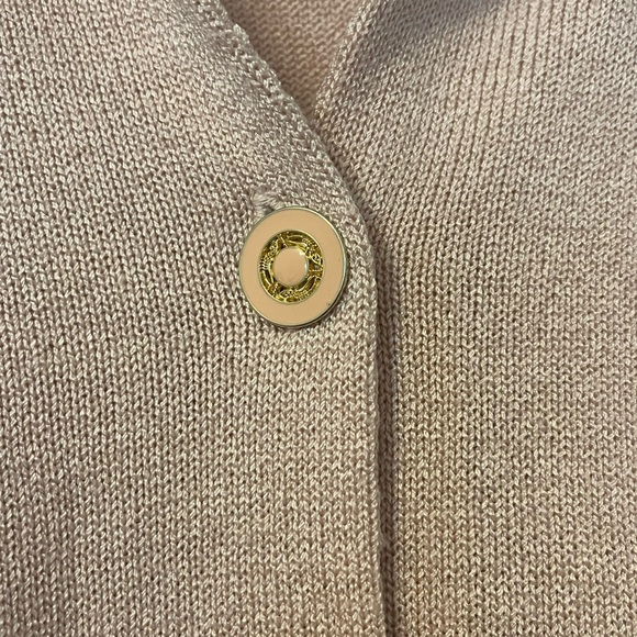 Elegant Pink and Blue Knit Cardigan Sweater - Picture 4 of 4